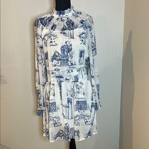H&M ruffled high neck sheath dress size 10